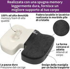 Radikor Office Chair Cushion, Coccyx Orthopaedic Cushion, Sciatica Cushion, Ergonomic, Made of Memory Foam, with Non-Slip Base, Relieves Coccyx, Black