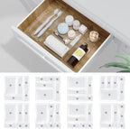 Radikor 12 Pcs Drawer Organizer, 4 Sizes Clear Plastic Drawer Storage Organizer, Stackable Drawer Dividers for Bathroom, Kitchen, Makeup