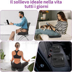 Radikor Office Chair Cushion, Coccyx Orthopaedic Cushion, Sciatica Cushion, Ergonomic, Made of Memory Foam, with Non-Slip Base, Relieves Coccyx, Black
