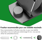 Radikor Wall Broom Holder, Wall Mounted Broom Holder with 3 Brackets and 2 Hooks, Wall Mounted Broom Holder without Drilling, Wall Broom Holder with Screws, Wall Mounted Broom Holder, Garden Tool