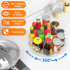 Radikor Pack of 2 Turntable Fridge Organiser, 360° Lazy Susan Rotating Spice Rack, 24 cm Turntable Kitchen, Rotating Plate Fridge for Spices, Bottles, Cosmetics