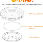 Radikor Pack of 2 Turntable Fridge Organiser, 360° Lazy Susan Rotating Spice Rack, 24 cm Turntable Kitchen, Rotating Plate Fridge for Spices, Bottles, Cosmetics