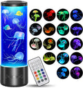 Radikor Jellyfish Lamp with 17 Colours and Remote Control, Jellyfish Lamp with 4 Light Modes, LED Jellyfish Aquarium Lamp for Children Adults, Jellyfish Lava Lamp, Mood Light for Relaxation, Home