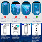 Radikor Jellyfish Lamp with 17 Colours and Remote Control, Jellyfish Lamp with 4 Light Modes, LED Jellyfish Aquarium Lamp for Children Adults, Jellyfish Lava Lamp, Mood Light for Relaxation, Home