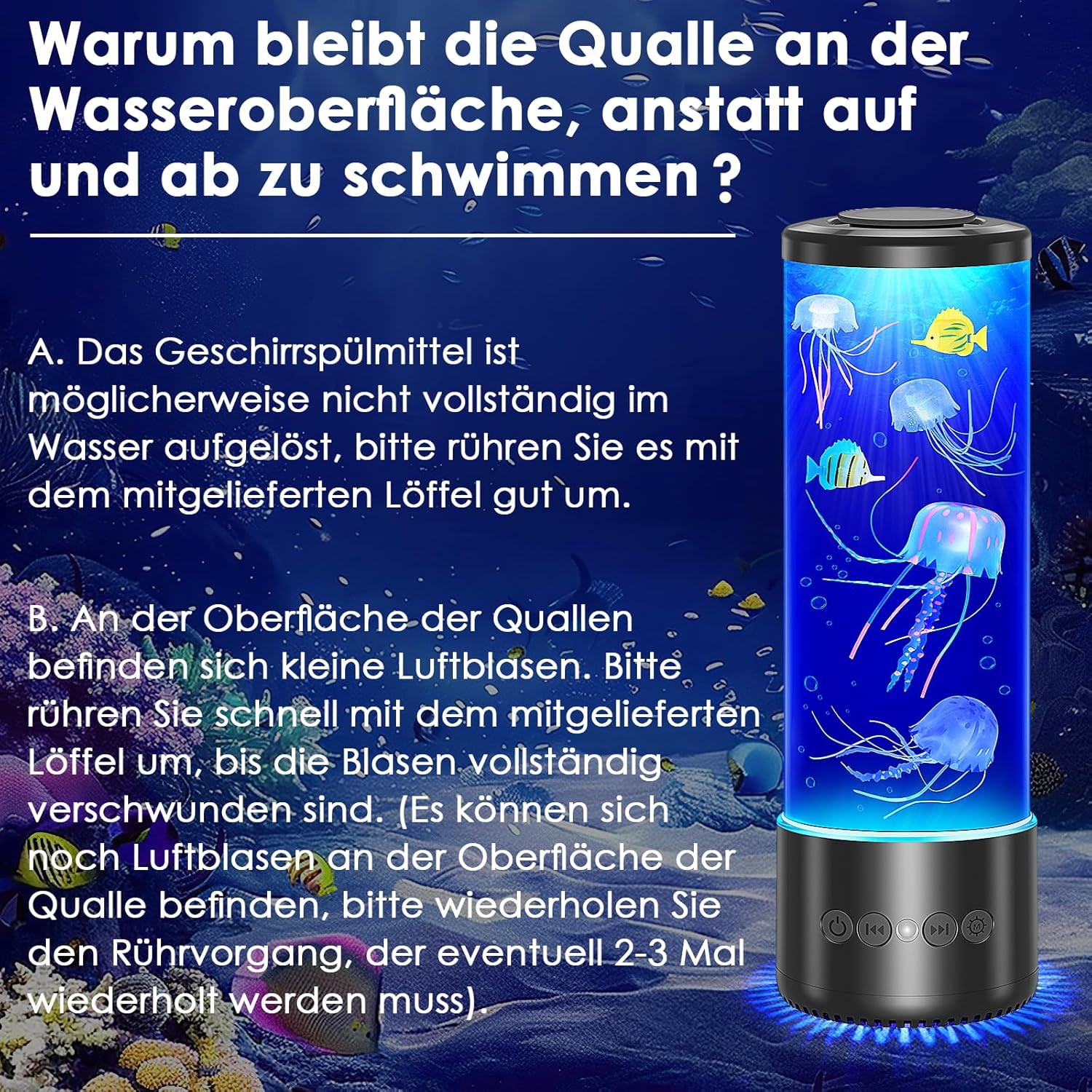 Radikor Jellyfish Lamp with 17 Colours and Remote Control, Jellyfish Lamp with 4 Light Modes, LED Jellyfish Aquarium Lamp for Children Adults, Jellyfish Lava Lamp, Mood Light for Relaxation, Home