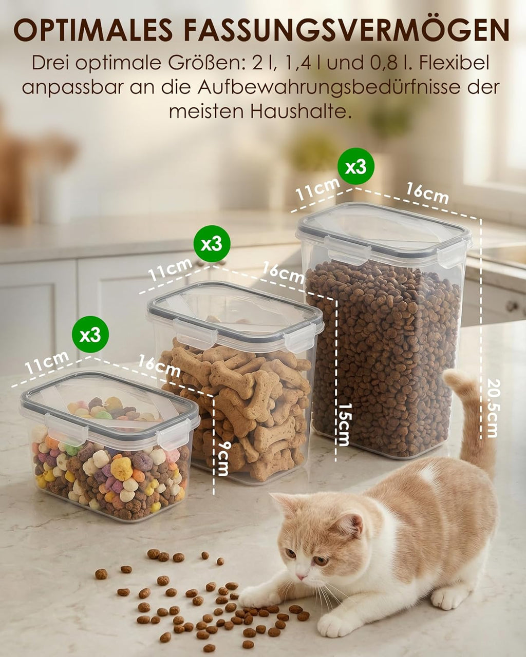 Radikor Airtight Storage Jars with Lids, 9 Pieces, Stackable Storage Containers, BPA-Free, Food Storage Containers for Kitchen Food Storage, for Flour, Cereal & Pasta